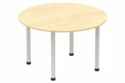 All Maple Circular Meeting Table (Tubular Legs)