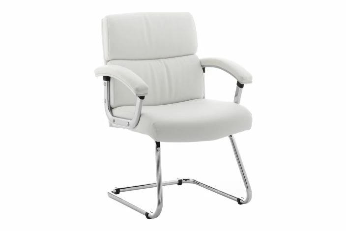 Crave White Bonded Leather Cantilever Chair