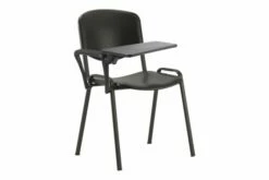 Pack Of 4 Summit Black Frame Polypropylene ISO Conference Chairs With Writing Tablet