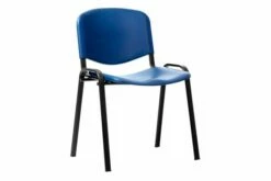Pack Of 4 Summit Polypropylene ISO Stacking Conference Chairs With Black Frame