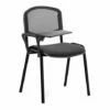 Pack Of 4 Summit Black Frame Mesh ISO Conference Chairs With Writing Tablet