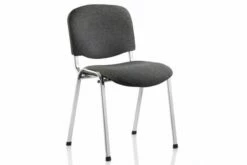 Pack Of 4 Summit Fabric ISO Stacking Conference Chairs With Chrome Frame