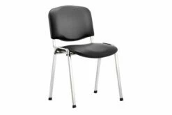 Pack Of 4 Summit Vinyl ISO Stacking Conference Chairs With Chrome Frame
