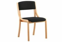 Linz Fabric Stacking Side Chair (Black)