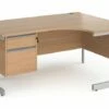 Value Line Classic+ C-Leg Right Ergo Desk 2 Drawers (Silver Leg)