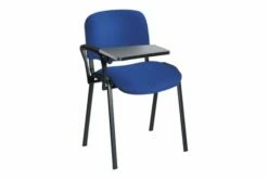 Pack Of 4 Scout Black Frame Fabric Conference Chairs With Writing Tablet