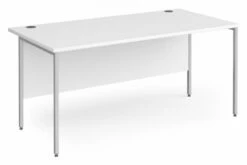 All White Rectangular H-Leg Desk