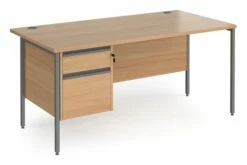 Value Line Classic+ Rectangular H-Leg Desk 2 Drawers (Graphite Leg)