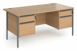 Value Line Classic+ Rectangular H-Leg Desk 2+2 Drawers (Graphite Leg)