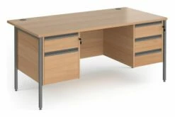 Value Line Classic+ Rectangular H-Leg Desk 2+3 Drawers (Graphite Leg)