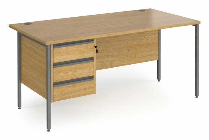 Value Line Classic+ Rectangular H-Leg Desk 3 Drawers (Graphite Leg) - Image 3