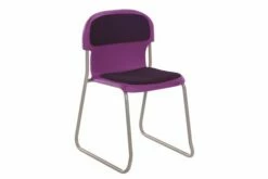 Metalliform Chair 2000 Upholstered Skid Base Classroom Chair With Seat & Back Pad