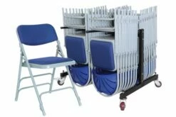 Upholstered Folding Chair Bundle Deal (28 Chairs & 1 Trolley)