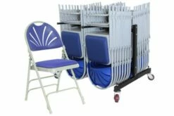 Deluxe Padded Folding Chair Bundle Deal (28 Chairs & 1 Trolley)