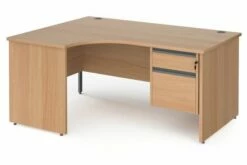 Value Line Classic+ Panel End Left Ergo Desk 2 Drawers (Graphite Slats)