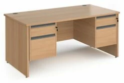 Value Line Classic+ Panel End Desk 2+2 Drawers (Graphite Slats)