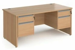 Value Line Classic+ Panel End Desk 2+2 Drawers (Silver Slats)