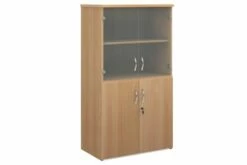 All Beech Glazed Top Cupboards
