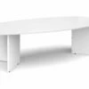 All White Premium Arrowhead Boat Shaped Boardroom Table