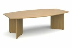 All Oak Boat Shaped Boardroom Table