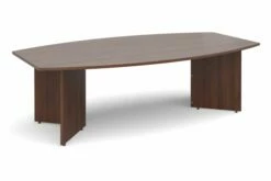 All Walnut Boat Shaped Boardroom Table