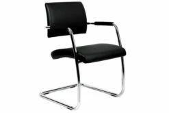 Pack Of 2 Bruge Leather Faced Cantilever Chairs