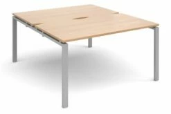 Prime Back To Back Single Bench Desk (Silver Legs)