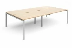 Prime Back To Back Double Bench Desk (Silver Legs)
