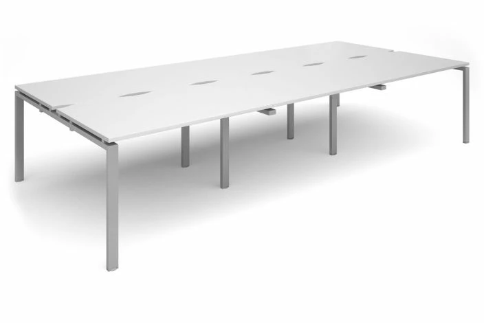 Prime Back To Back Triple Bench Desk (Silver Legs) - Image 2