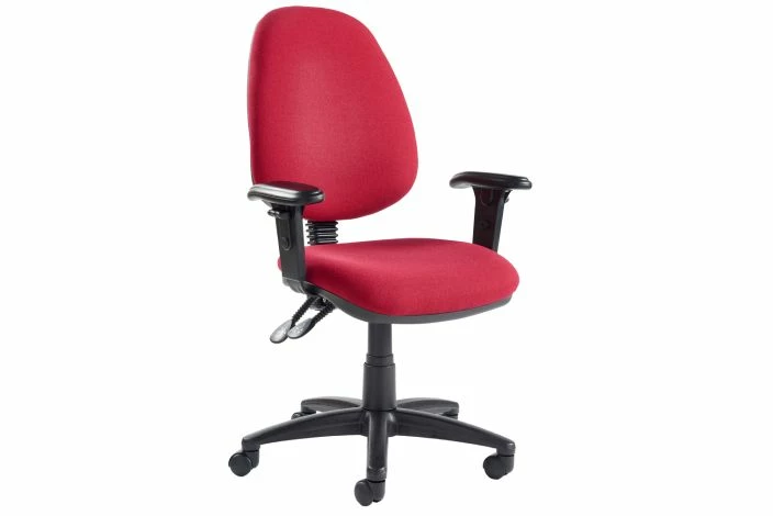 Vantage Deluxe High Back Fabric Operator Chair With Adjustable Arms