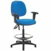 Point Medium Back Fabric Draughtsman Chair With Height Adjustable Arms