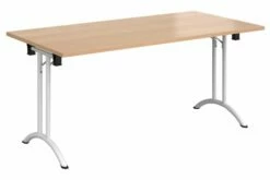 All Beech Rectangular Folding Table With Curved Feet