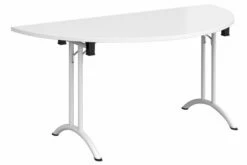 All White Premium Semi Circular Folding Table (Curved Feet)