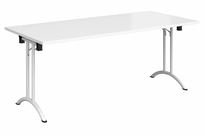 All White Premium Rectangular Folding Table (Curved Feet)