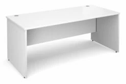 All White Premium Panel End Rectangular Desk