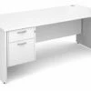 All White Premium Panel End Clerical Desk 2 Drawers