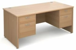 Value Line Deluxe Panel End Desk 2+2 Drawers