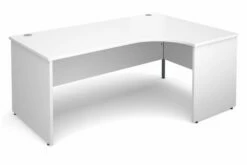 All White Premium Panel End Right Hand Ergonomic Desk