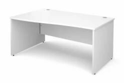 All White Premium Panel End Left Hand Wave Desk