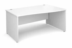 All White Premium Panel End Right Hand Wave Desk