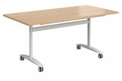 All Beech Rectangular Flip Top Mobile Table