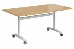 All Oak Rectangular Flip Top Mobile Table