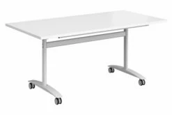 All White Premium Rectangular Flip Top Mobile Table