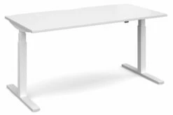 All White Premium Deluxe Sit & Stand Single Desk
