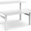 All White Premium Deluxe Sit & Stand Back-To-Back Desk