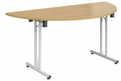 All Oak Semi Circular Folding Table