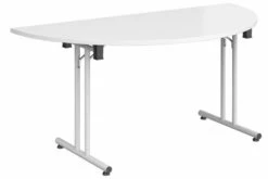 All White Semi Circular Folding Table