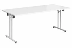 All White Premium Rectangular Folding Table (Straight Feet)