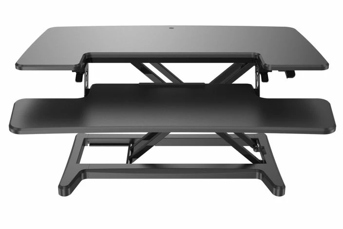 All Black Height Adjustable Sit And Stand Desk Converter