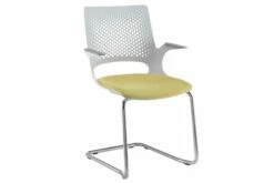 Bourke Cantilever Chair With Chrome Frame And Grey Shell